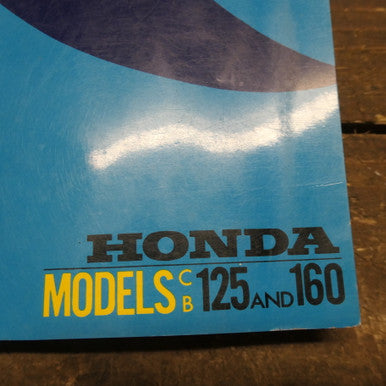 Honda CB125 and 160 Shop Manual, As New Condition.
