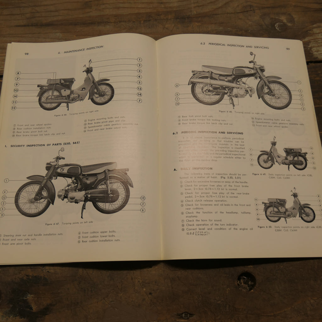 Honda 50-65 Series Models C50,C50M,C65,C65M,S50 & S65 Shop Manual