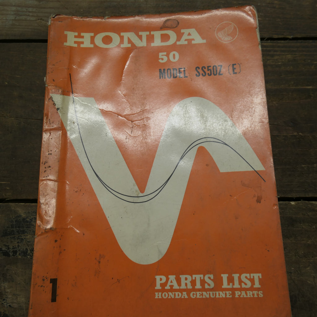 Honda 50 Model ,SS50Z (E) Parts List, used genuine original Honda Part
