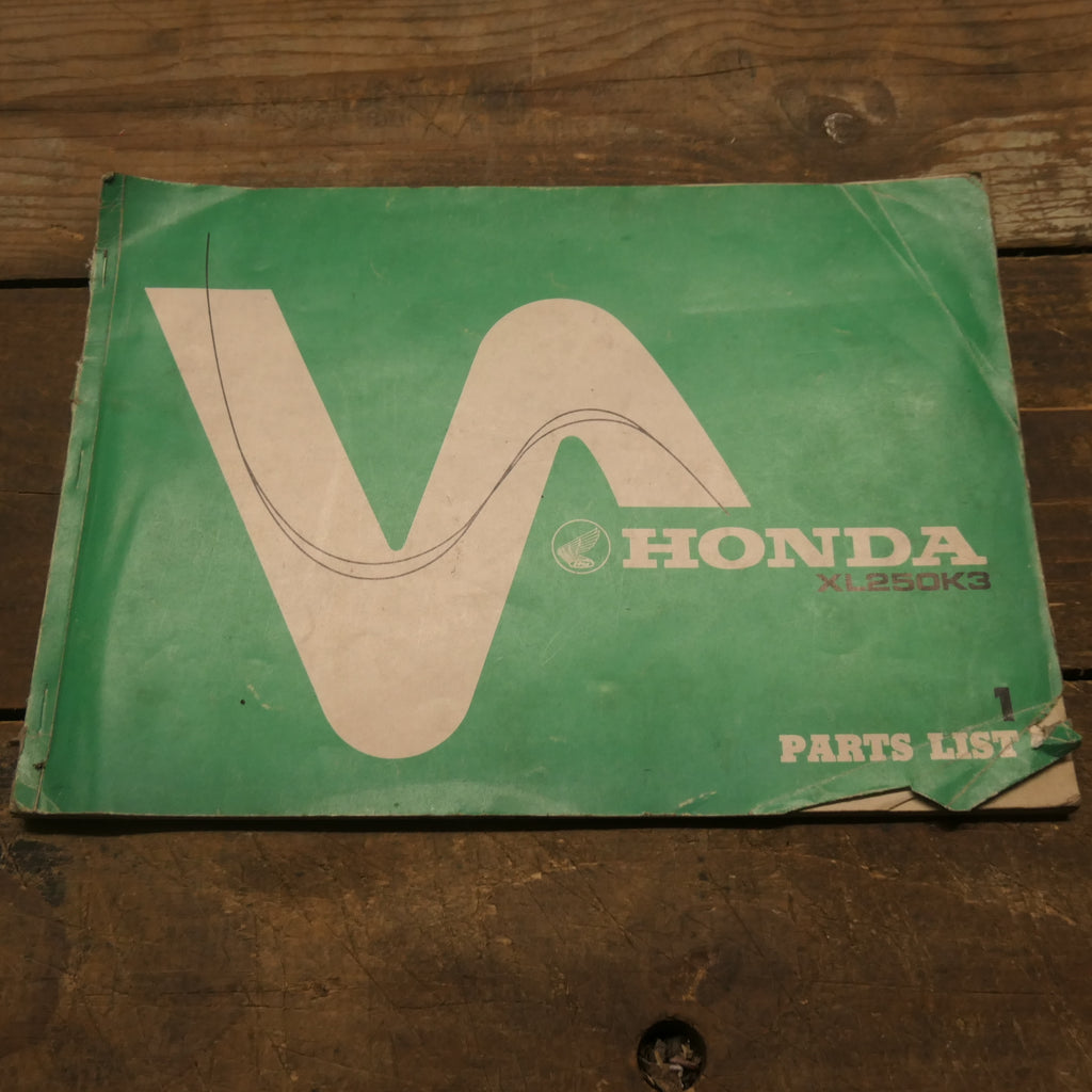 Honda XL 250 K3 ,Parts List, Genuine Honda Part