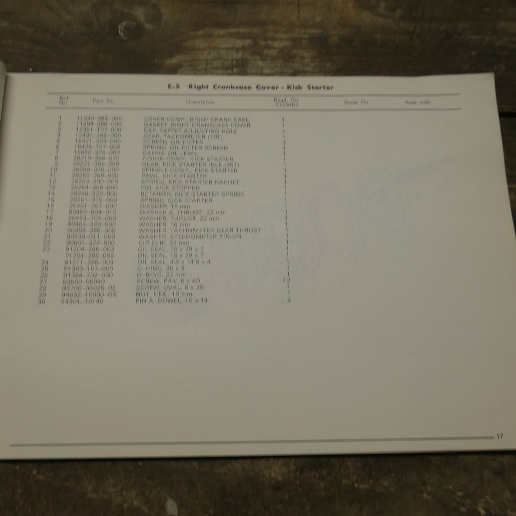 Honda XL 250 K3 ,Parts List, Genuine Honda Part