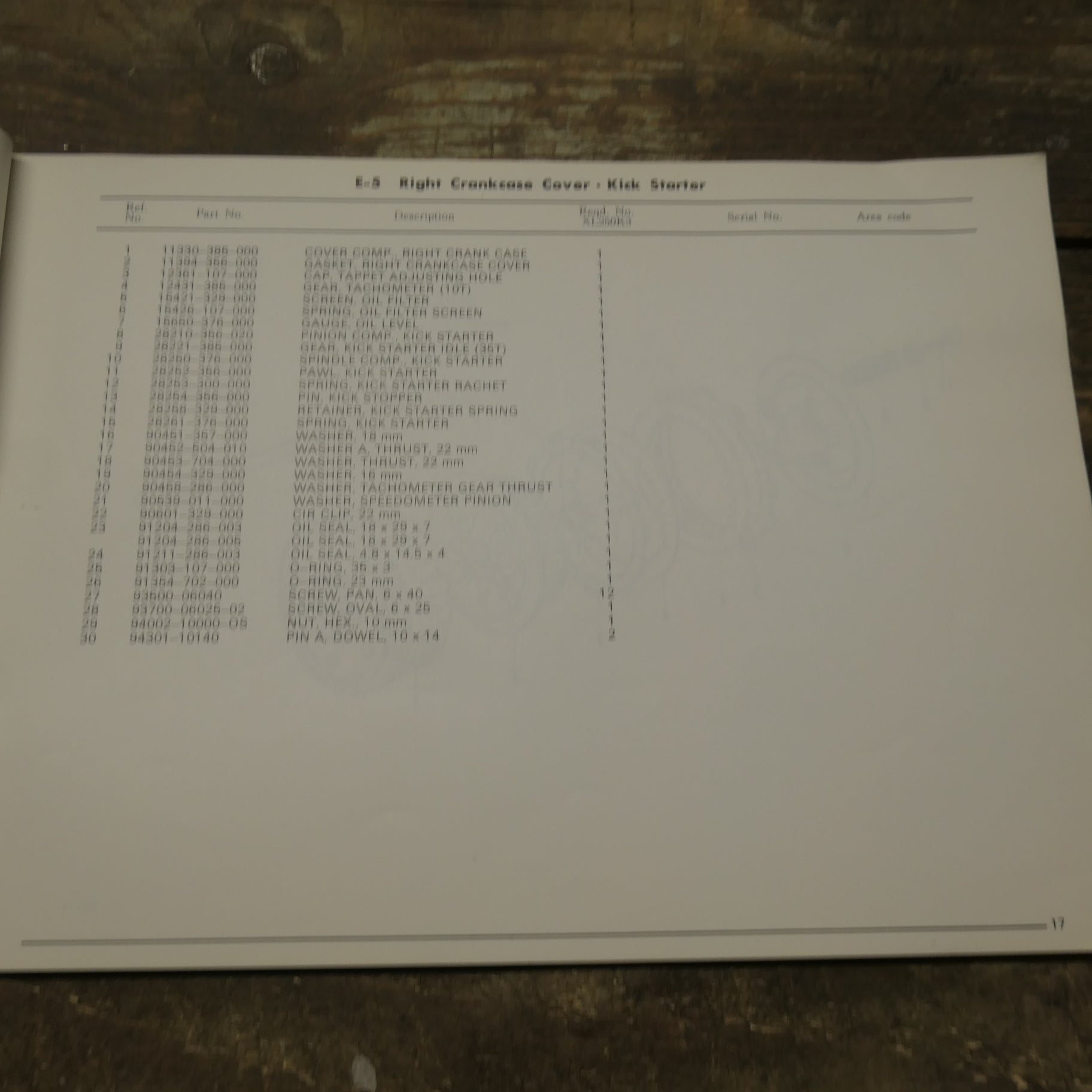 Honda XL 250 K3 ,Parts List, Genuine Honda Part