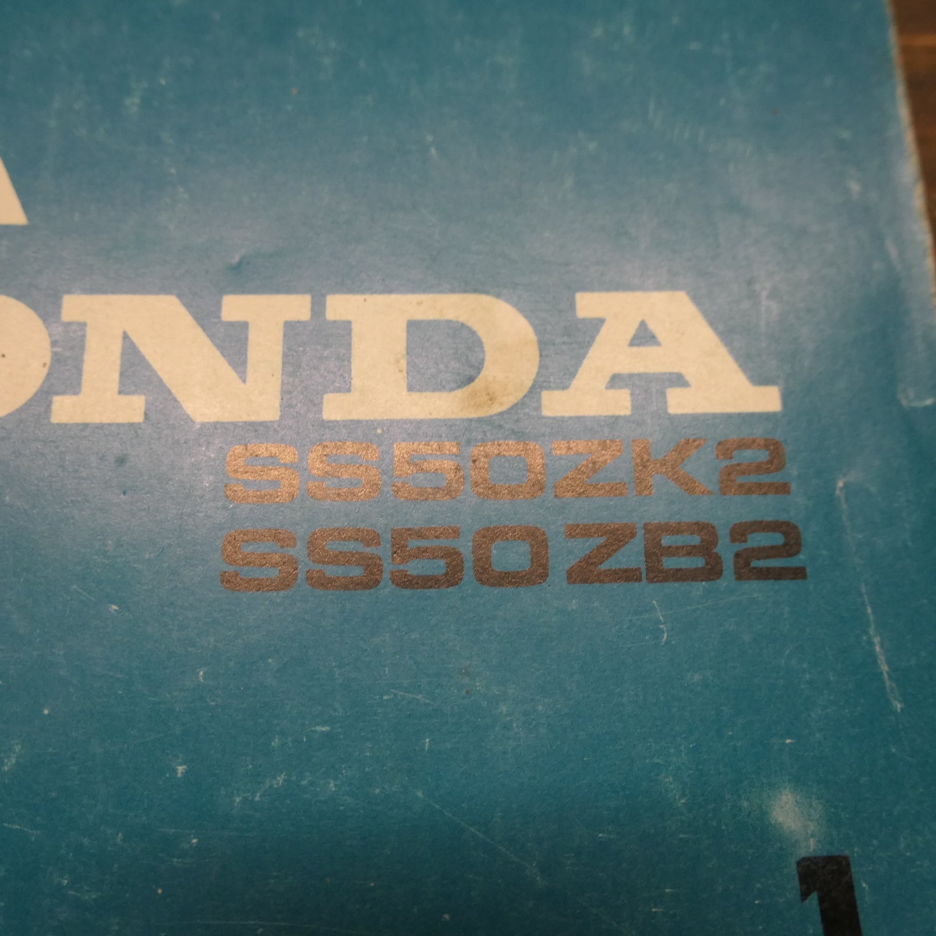 Honda SS50 ZK2 ZB2 ,Genuine Parts List, Catalogue,
