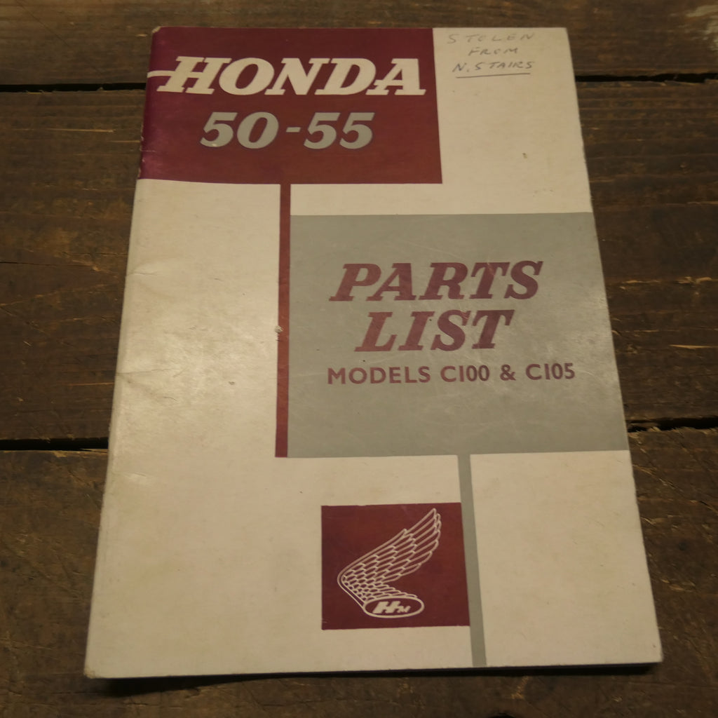 Honda 50-55 Models ,C100 & C105 Parts List book, Genuine Honda