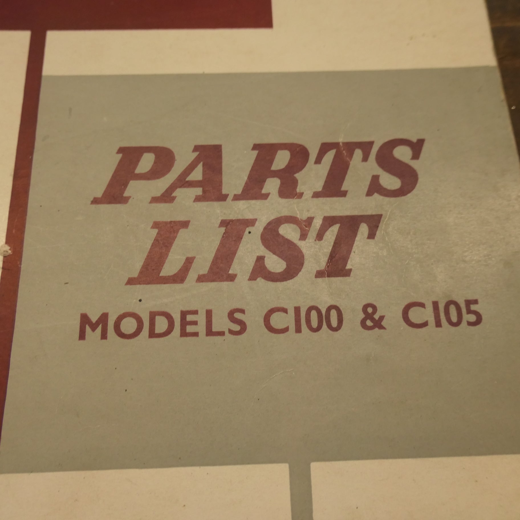 Honda 50-55 Models ,C100 & C105 Parts List book, Genuine Honda