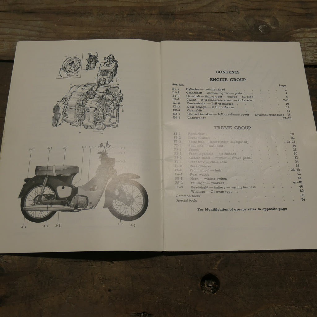 Honda 50-55 Models ,C100 & C105 Parts List book, Genuine Honda