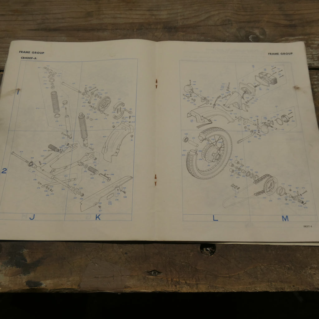 Honda CB400F ,Parts List, Genuine Honda Part 1974.,