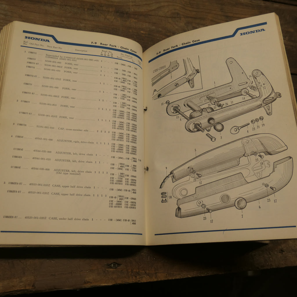 Honda 50-55  Original  Parts List, Used.