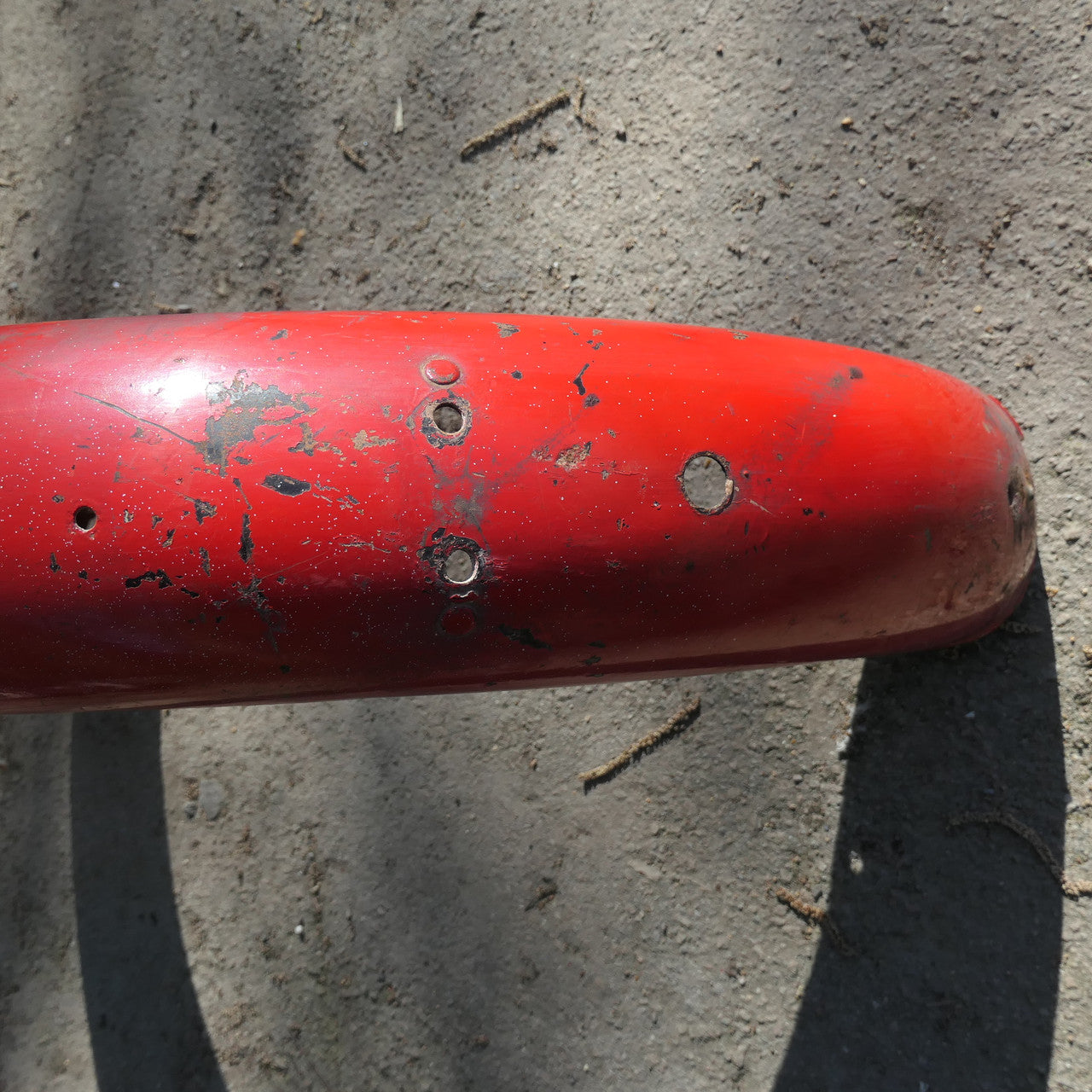 BSA C15 ,Rear Mudguard, Original Part for restoration Red