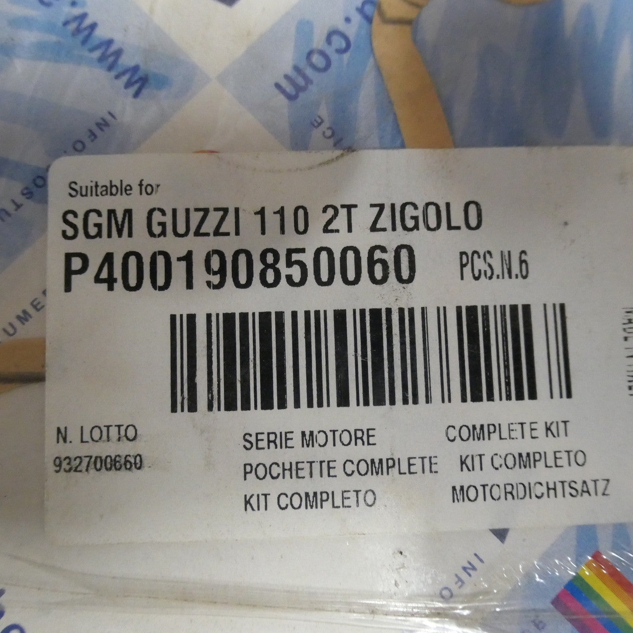 Moto Guzzi 110 Zigolo complete ,Gasket Set,  Genuine NOS