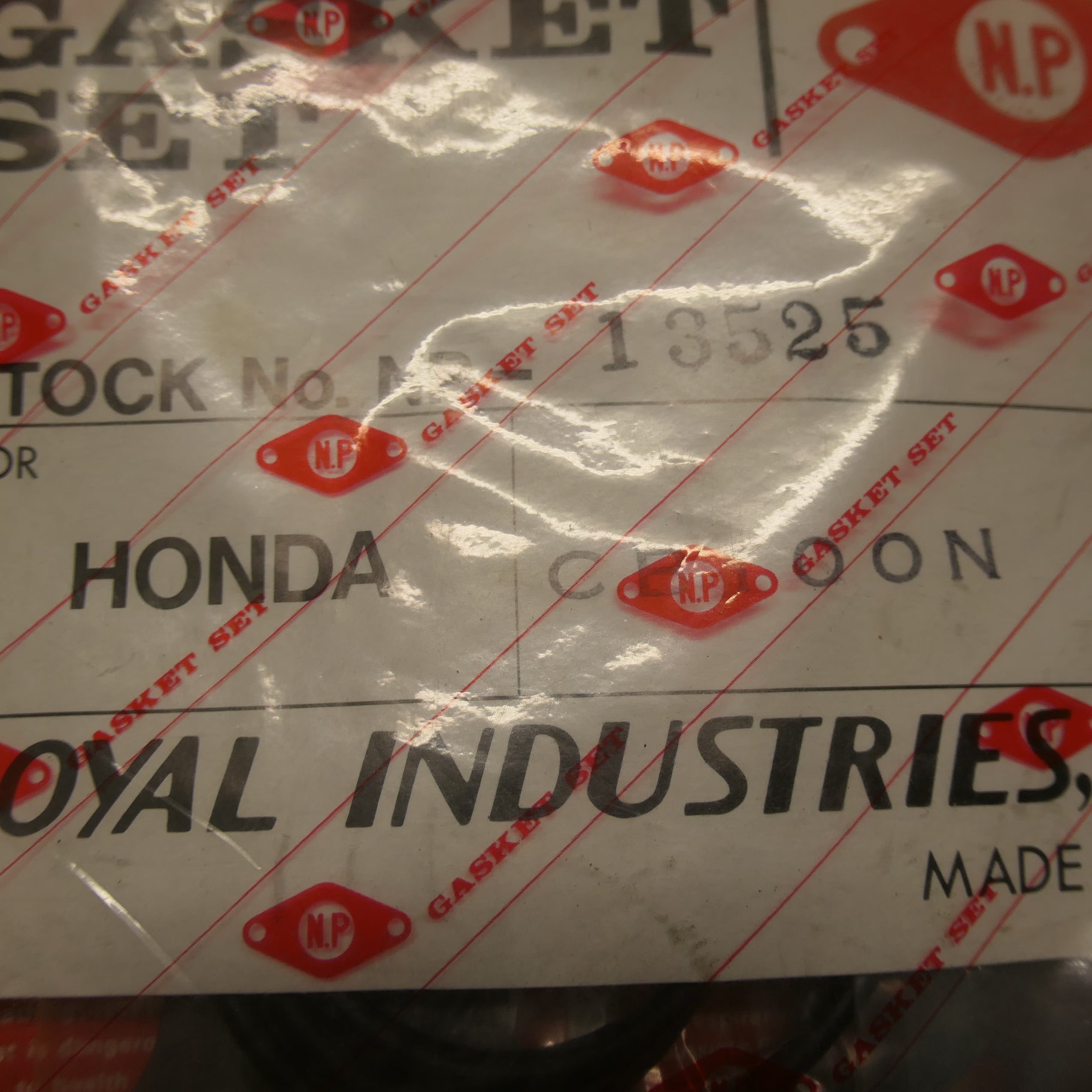 Honda CB100N 1978 to 83 ,Top End Gasket Set, Genuine NOS. 13525