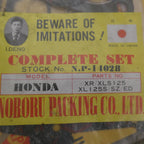 Honda XR XL CB125 ,Complete Gasket Set, NOS Made In Japan