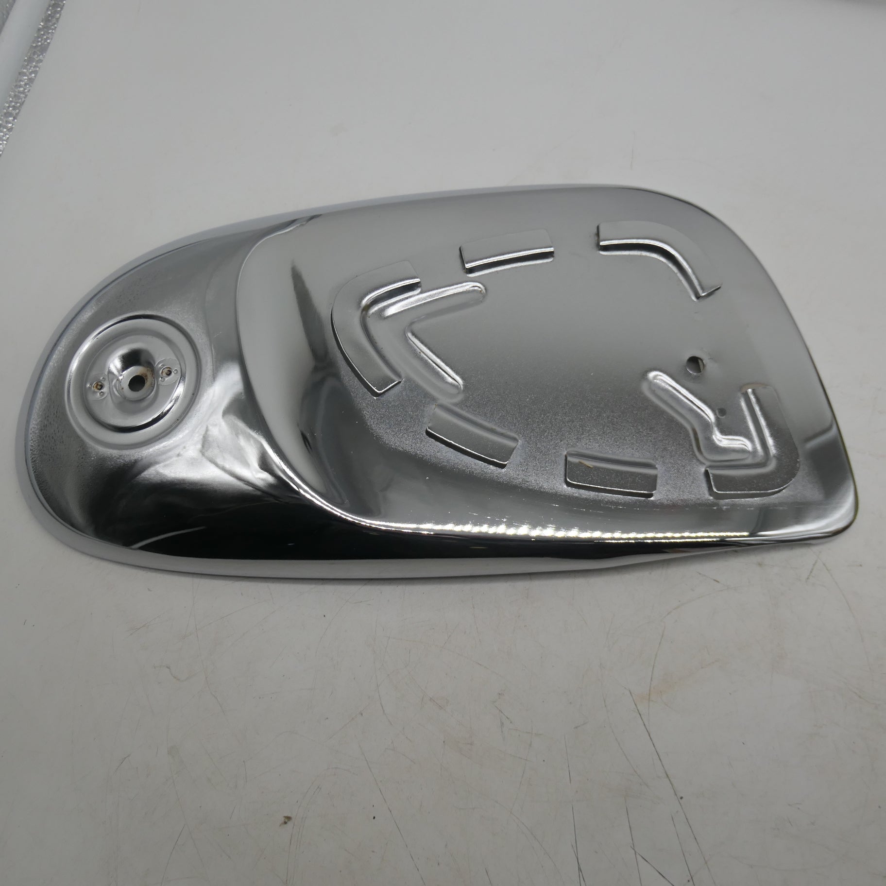 Honda C110,Left Side Chrome Tank Panel, Genuine NOS Part Number 17650-011-000