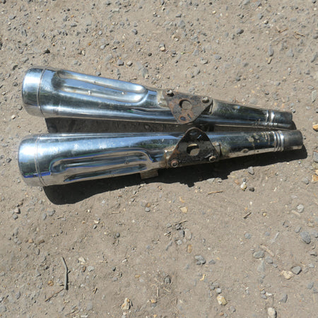 Honda CX500 Used Silencer Pair made by Brituro, Used Part in Good Condition