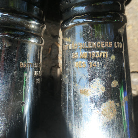 Honda CX500 Used Silencer Pair made by Brituro, Used Part in Good Condition