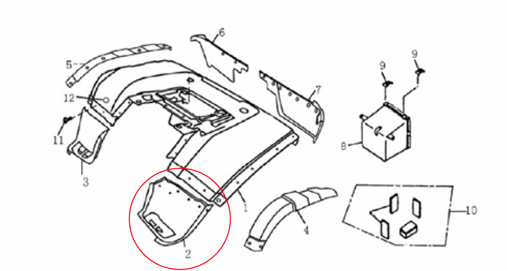 Gas Gas K250 Loncin LX250 ATV-EC Left Side Pedal Panel Footrest Cover Quad Bike