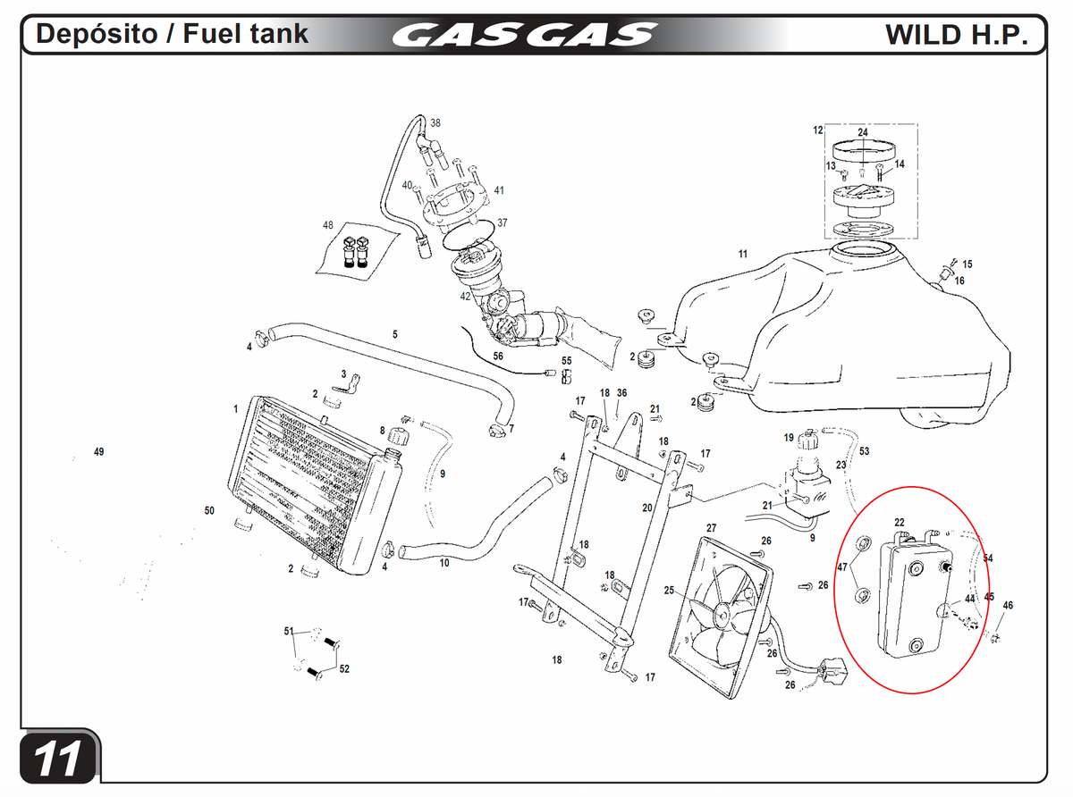 Gas Gas Wild HP 450 2005 Oil Tank Reservoir ATV Quad Bike Replacement Part
