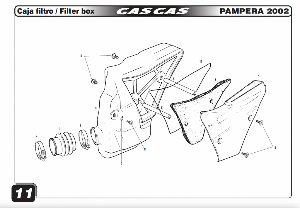 Gas Gas Pampera Gas Gas EC50 ,Rookie Air Box, NOS BE050528015