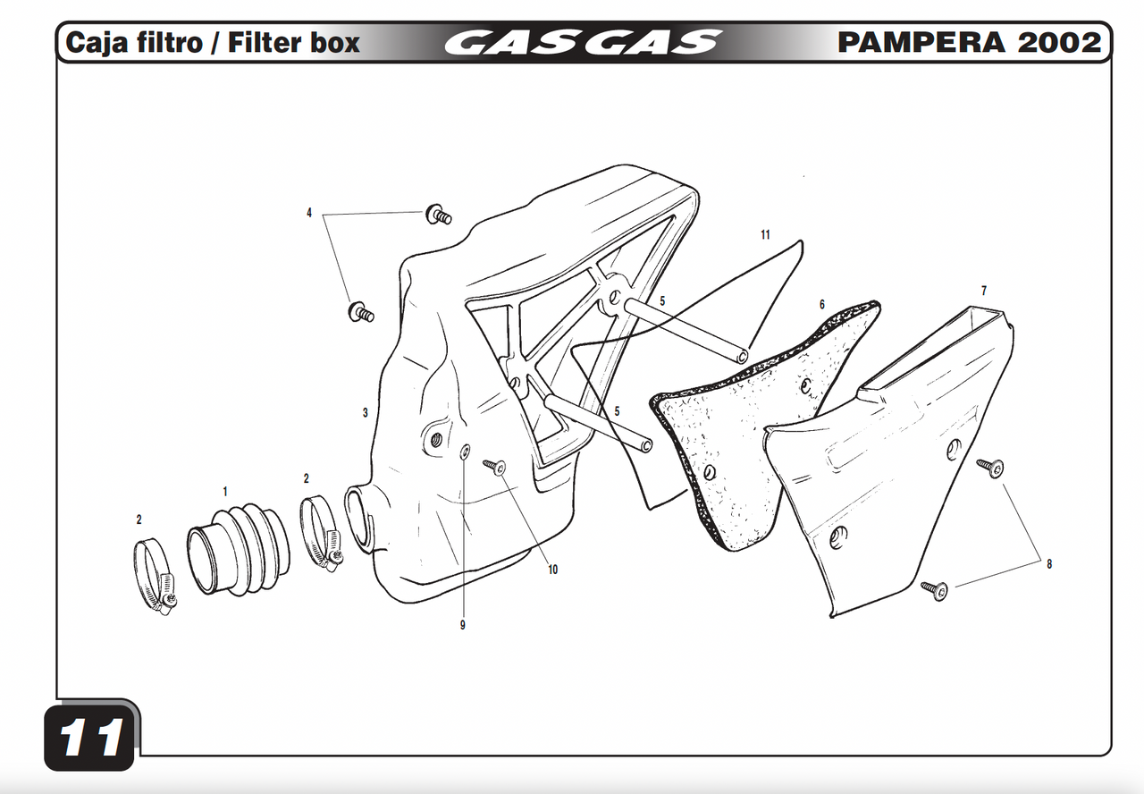 Gas Gas Pampera Gas Gas EC50 ,Rookie Air Box, NOS BE050528015