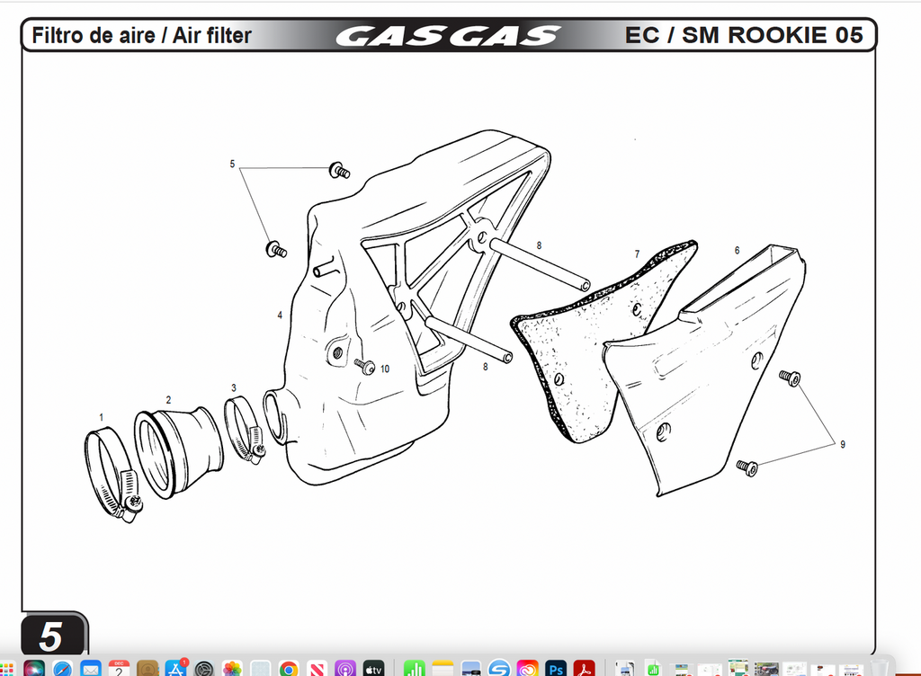 Gas Gas Pampera Gas Gas EC50 ,Rookie Air Box, NOS BE050528015