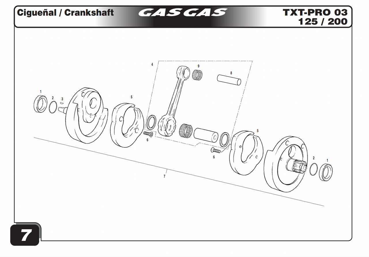 Gas Gas TXT 125/200 2003-2014 ,Crankshaft Spacer, Set NOS MT120212021