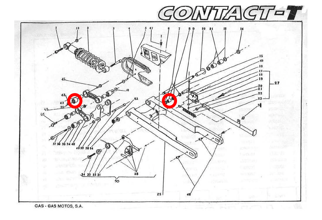 Gas Gas JTR Delta GT JT 91-96 Rear ,Swinging Arm Bearing, C110001