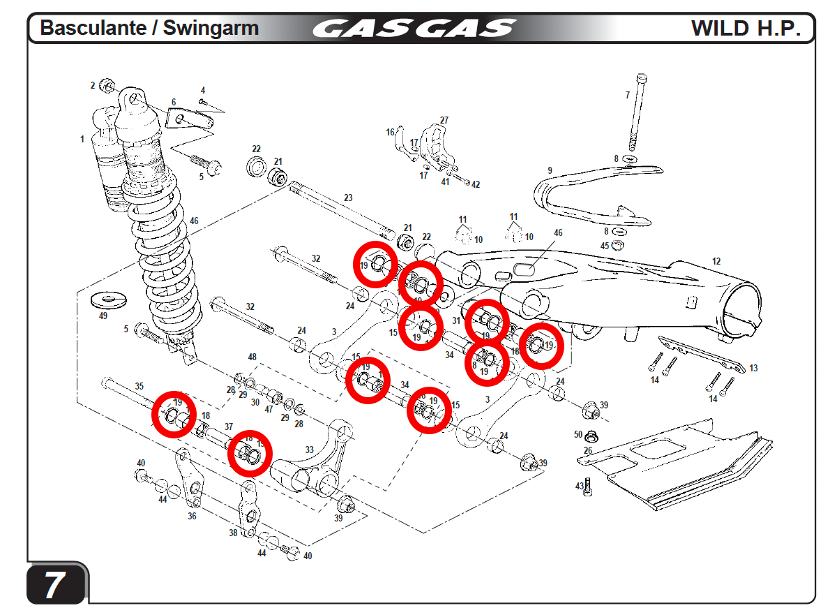 Gas Gas ECFSRFSEHP Wild ,Swinging Arm Seal, Genuine NOS BE25610011