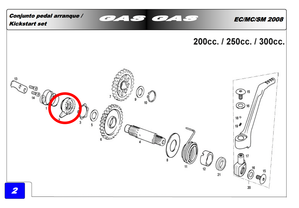 Gas Gas EC ,Kickstart Ratchet Pinion, NOS ME120126004