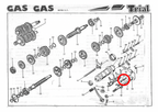 Gas Gas JTR Contact GT ,Gear Selector Pin, NOS M03814001