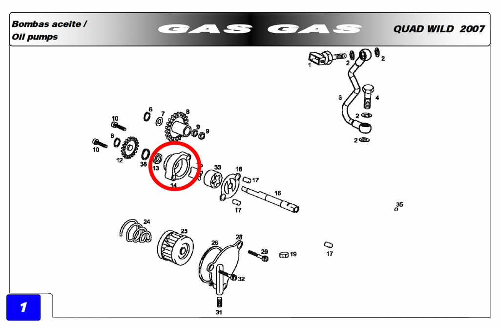 Gas Gas FSE HP Wild Pampera ,Oil Pump Body, Genuine NOS MFS400122230