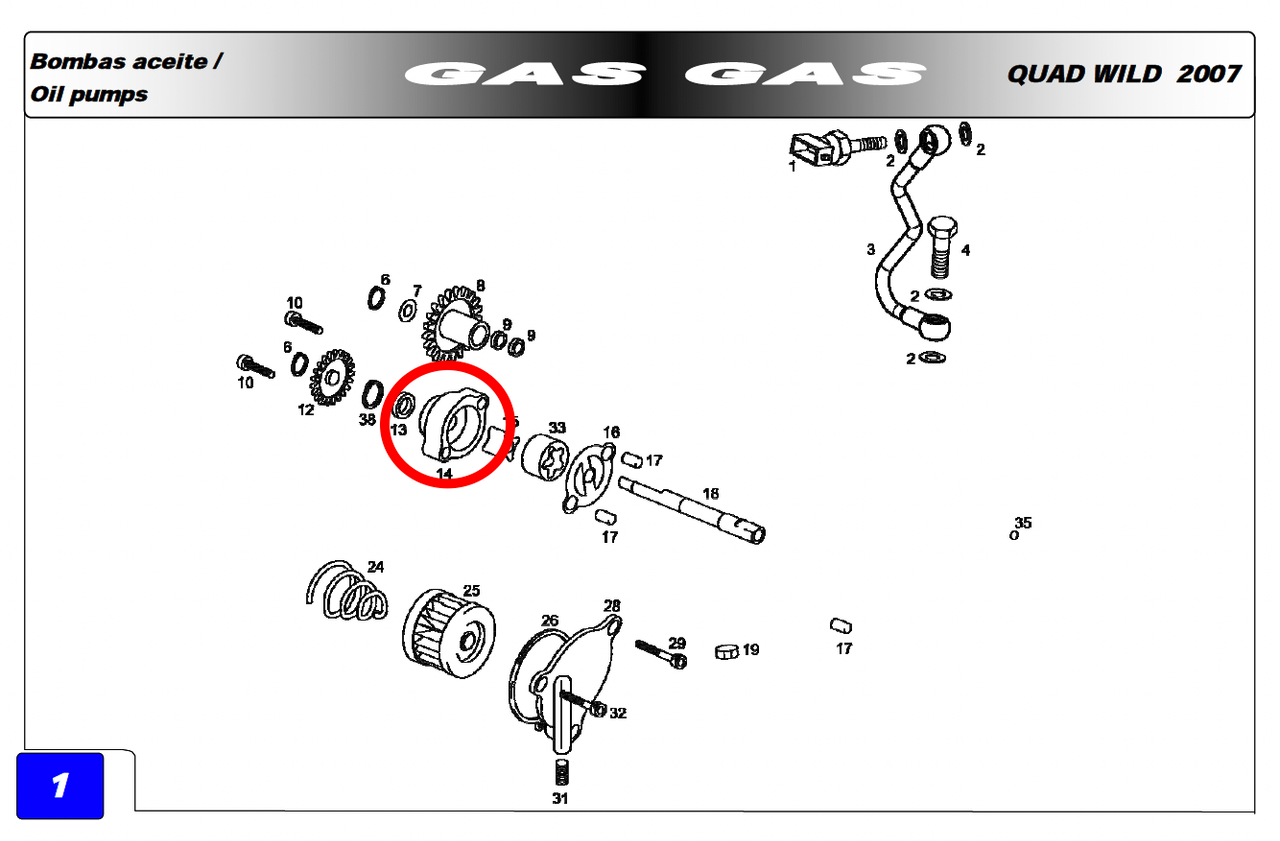 Gas Gas FSE HP Wild Pampera ,Oil Pump Body, Genuine NOS MFS400122230
