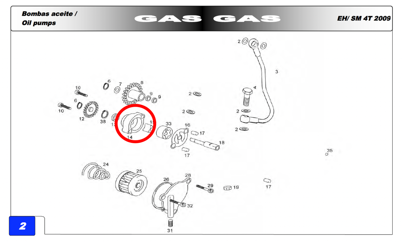 Gas Gas FSE HP Wild Pampera ,Oil Pump Body, Genuine NOS MFS400122230