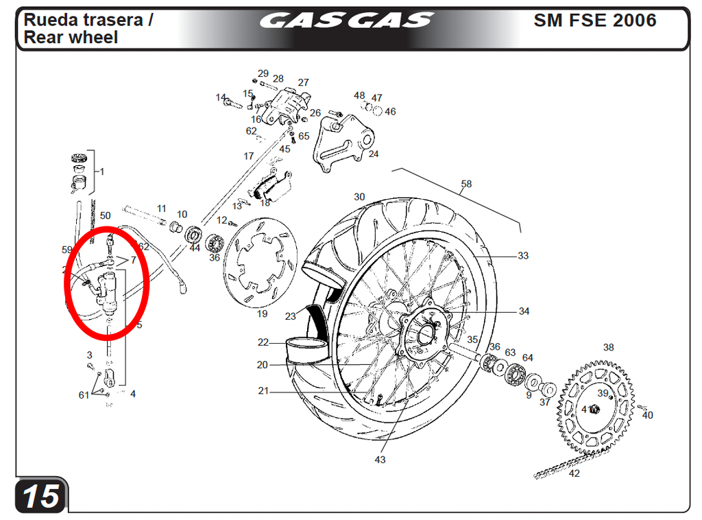 Gas Gas EC FSE FSR 1996-2008 ,Rear Brake Pump, BE25622010