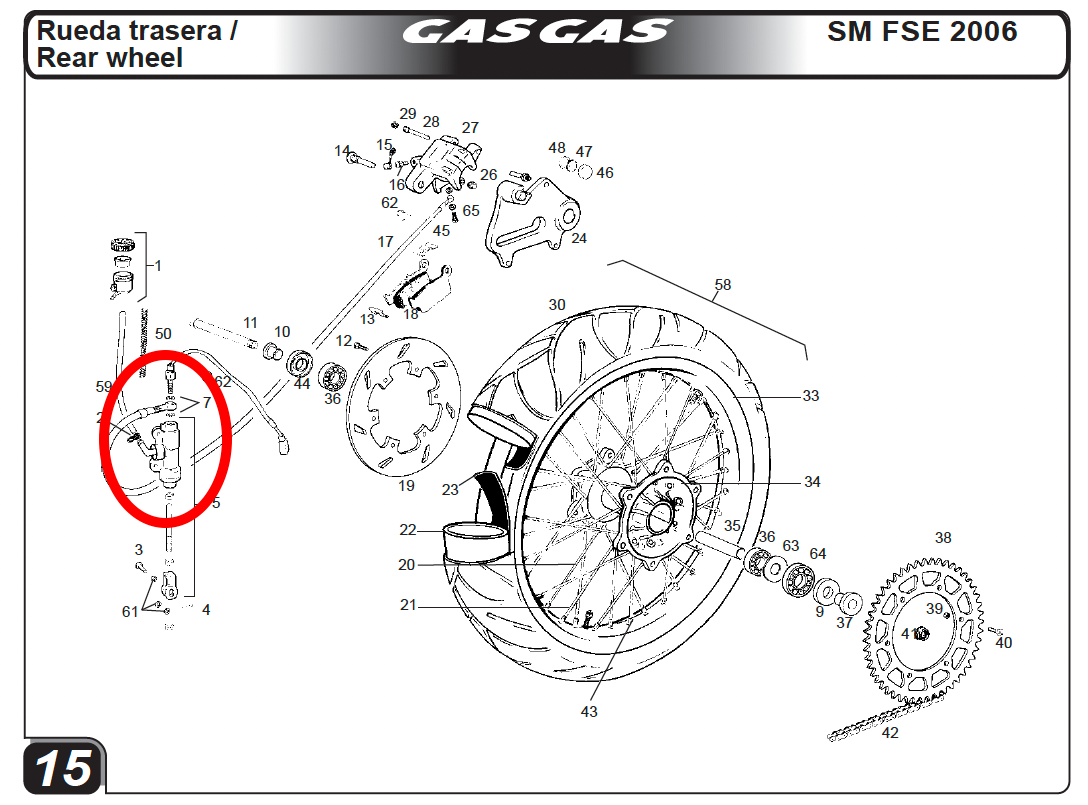 Gas Gas EC FSE FSR 1996-2008 ,Rear Brake Pump, BE25622010