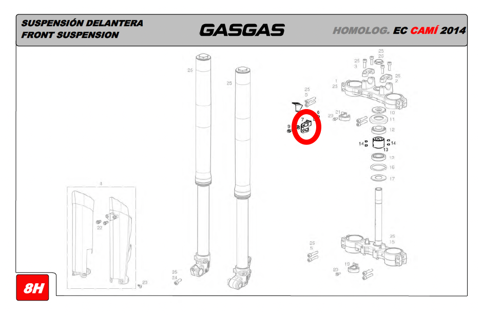 Gas Gas EC 125-250-300 EC450F 4T ,Harness Support Plate, BE22020GG-CAU-1