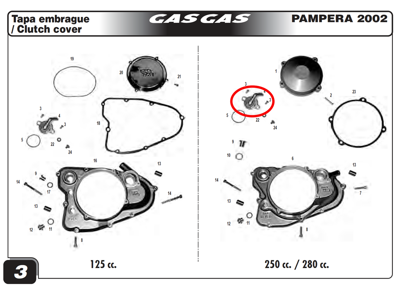 Gas Gas TXT Pampera ,Water Pump Cover, Genuine NOS MT280010008
