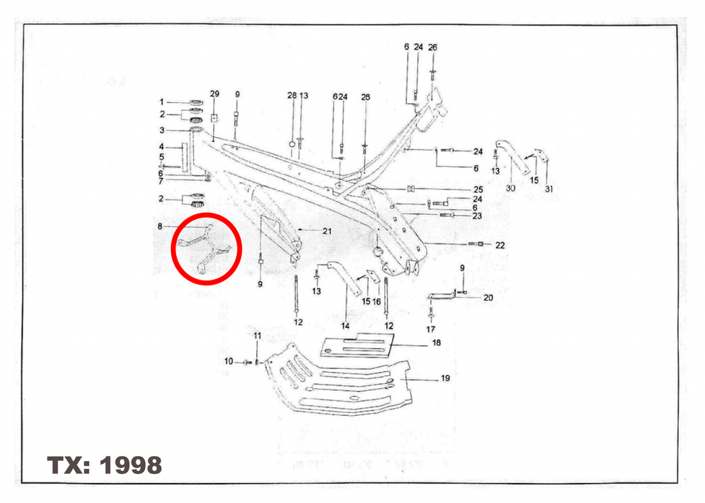 Gas Gas TXT TX ,Engine Brace, Genuine NOS BT27710050