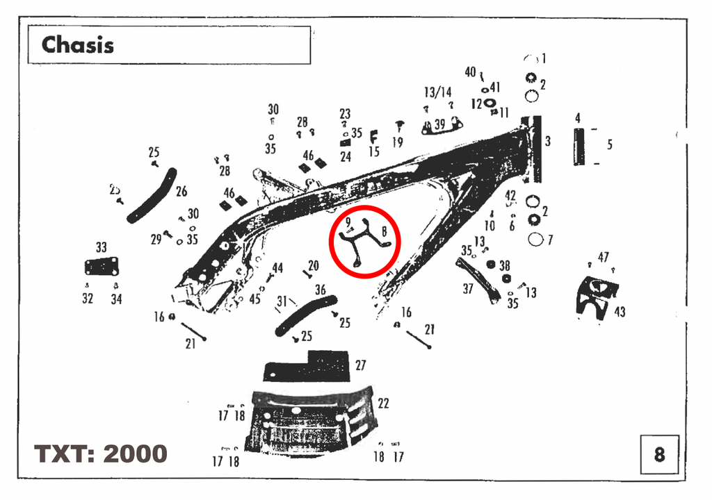 Gas Gas TXT TX ,Engine Brace, Genuine NOS BT27710050