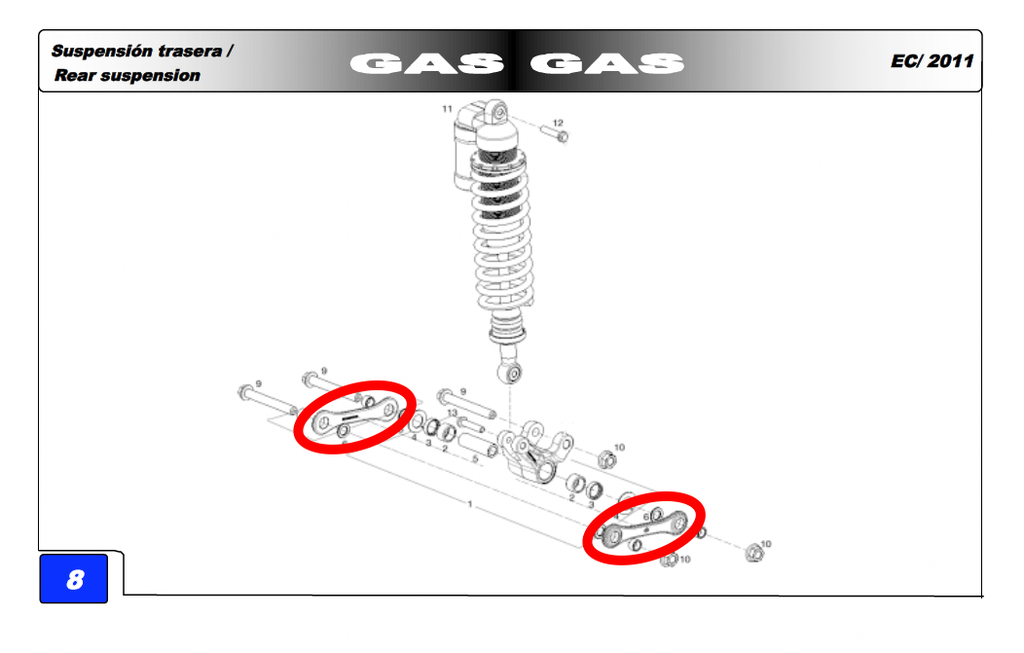 Gas Gas EC 125-200-250-300  ,Suspension Connecting Rod, BE34000NCT3011