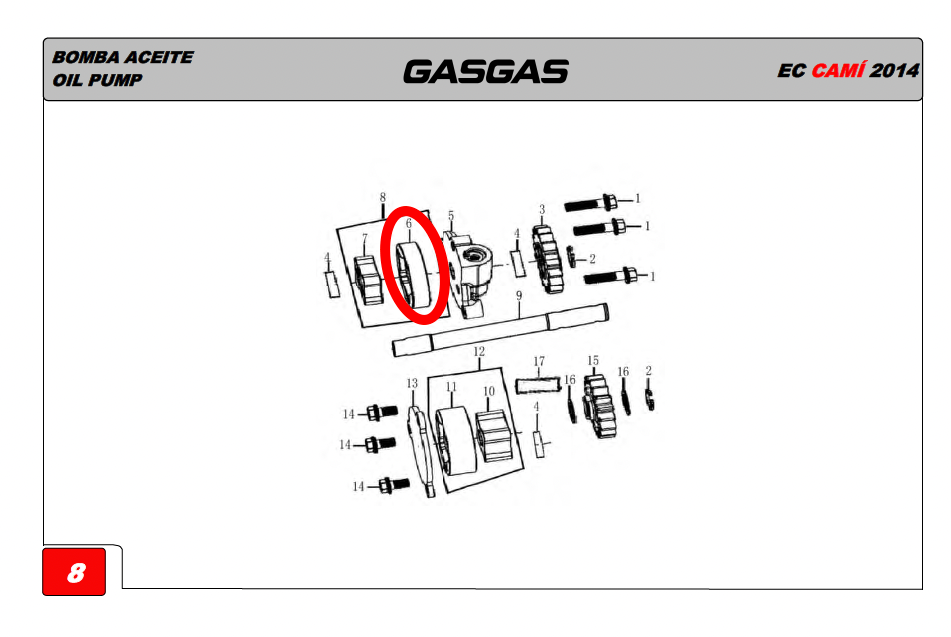 Gas Gas Cami AJP PR5 ,Outer Rotor, in Oil Pump Genuine NOS 14112ME300000