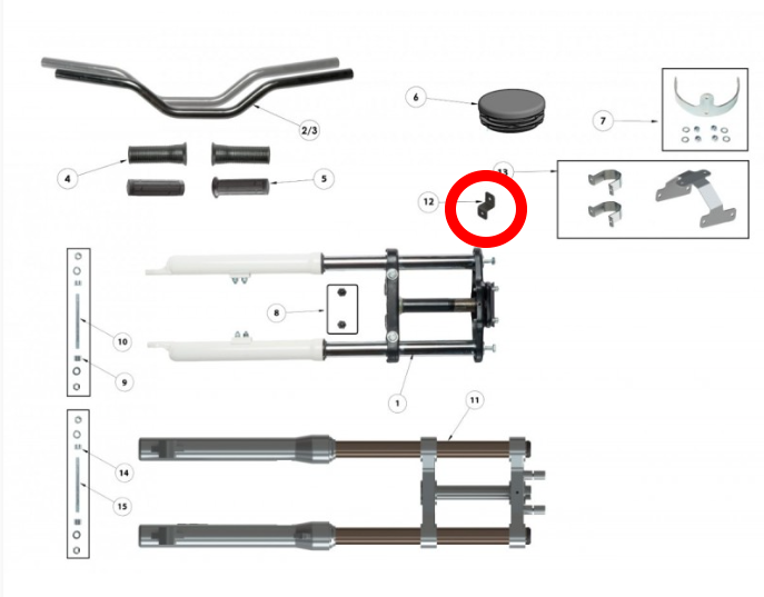 Torrot T12 ,Electric Support Bracket, Genuine NOSBE890511TT-CKK-1