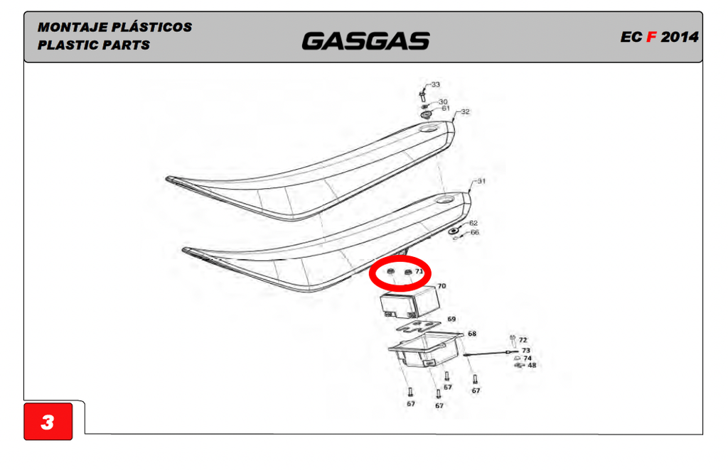 Gas Gas EC250 Battery Box to ,Seat Isolating Rubbe,r Pack of 5 BE940163013