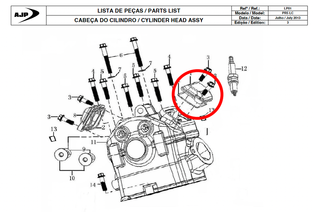 Gas Gas Cami AJP PR5 ,Valve Chamber Cover, NOS 11230ME3000000W