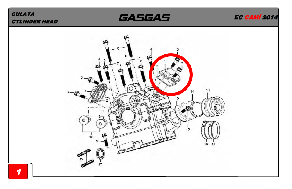 Gas Gas Cami AJP PR5 ,Valve Chamber Cover, NOS 11230ME3000000W