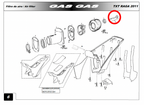 Gas Gas TXT Anodised Red ,Air Filter Cage Bolt, Genuine NOS BT795202811