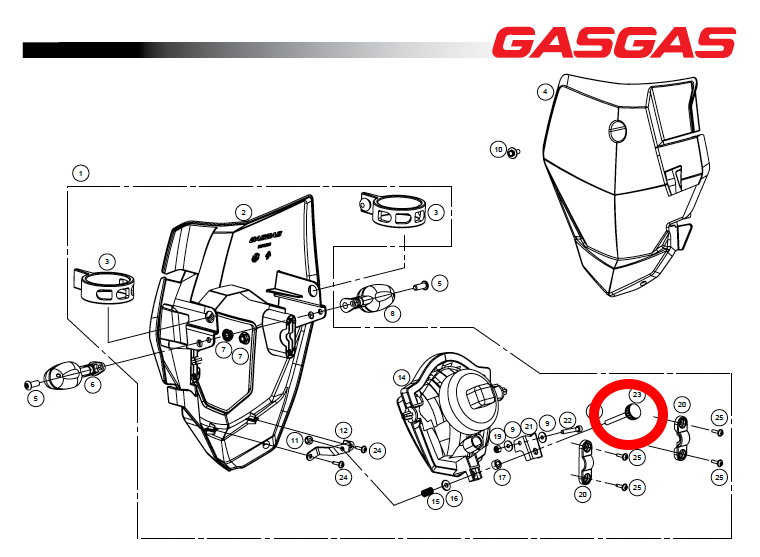 Gas Gas EC 2T and EC 4T 2012-2018 ,Headlight Adjuster Screw, NOS BE35000013012