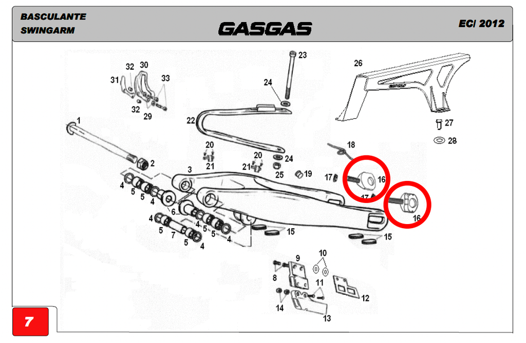 Gas Gas EC FSE ,Chain Adjuster, Genuine NOS BE250418022