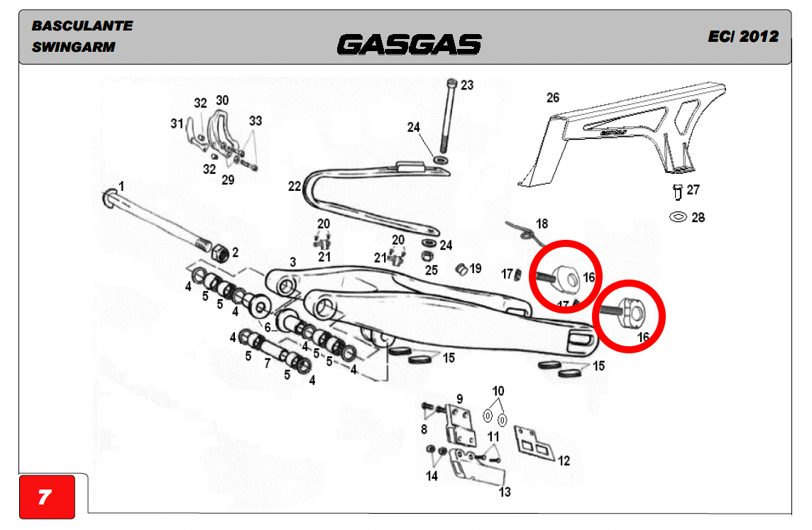 Gas Gas EC FSE ,Chain Adjuster, Genuine NOS BE250418022