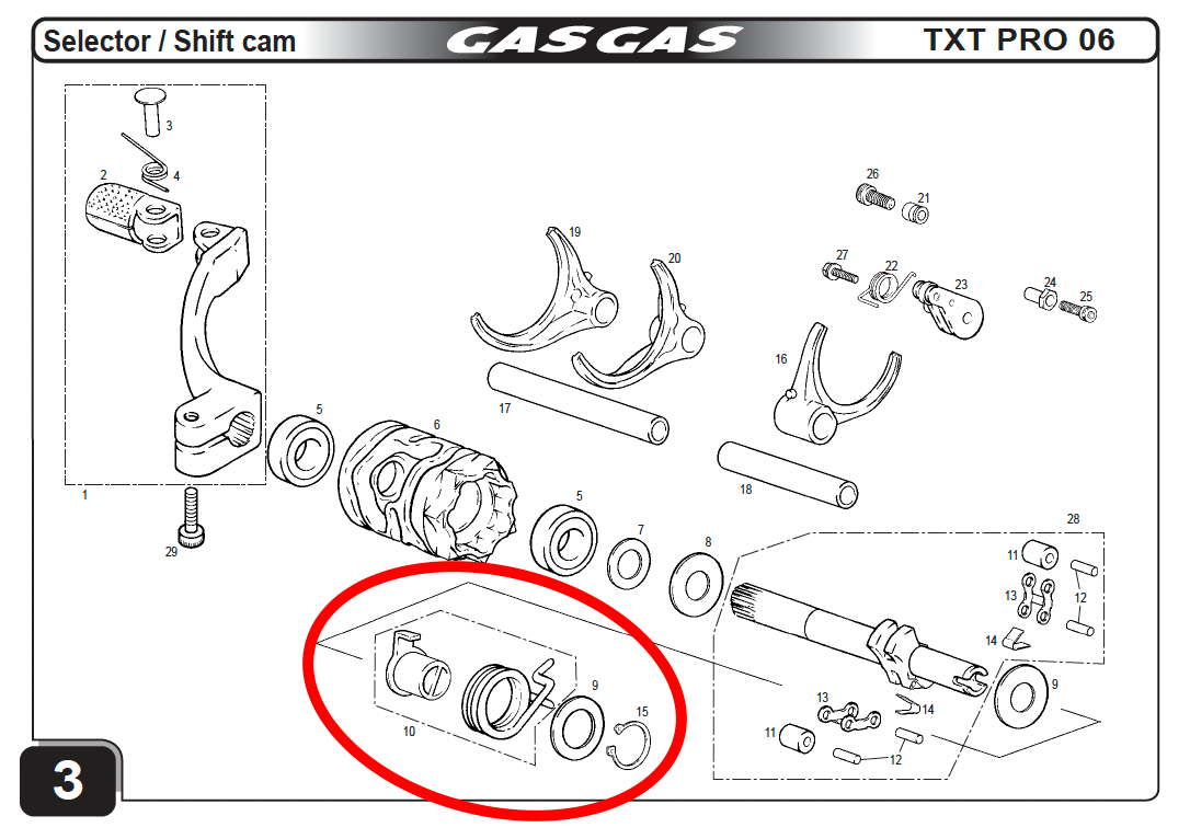 Gas Gas TXT ,Gearbox Selector Spring, Assembly NOS MT280238037CT