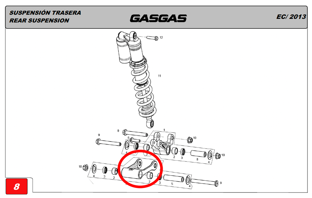 Gas Gas EC250-300 Factory Replica 2013 ,Suspension Link, NOS BF30-001CT-4512